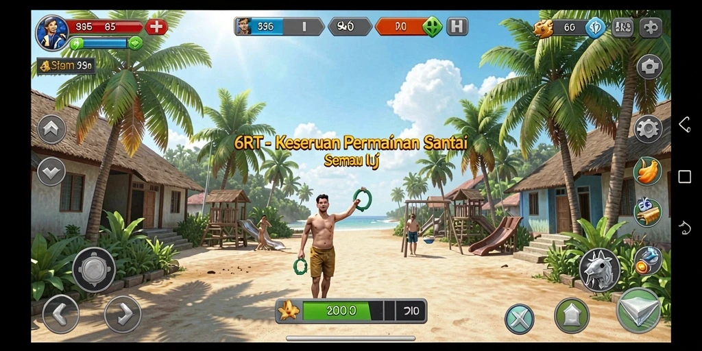 Tampilan gameplay penuh warna dari 6RT yang menyenangkan.