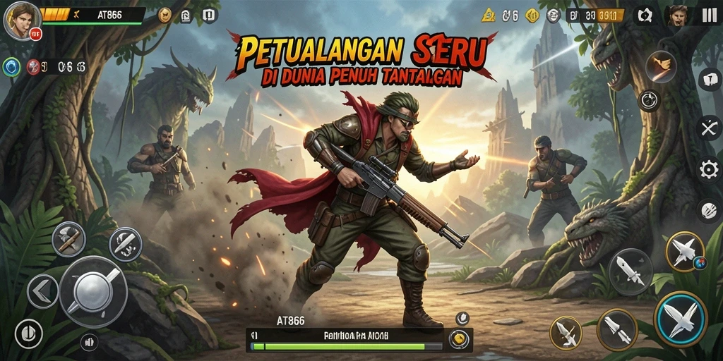 Tangkapan layar menunjukkan aksi seru dalam gameplay AT866.