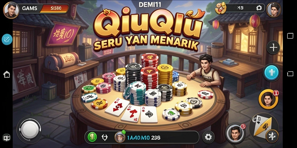 Screenshot gameplay QiuQiu yang seru dan kompetitif.