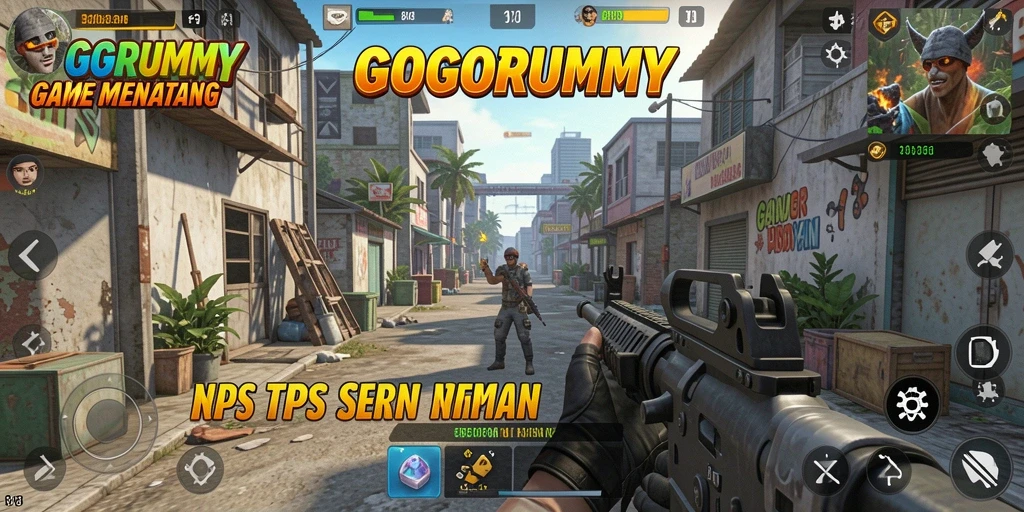Tampilan gameplay TPS GOGORUMMY yang seru dan adiktif.