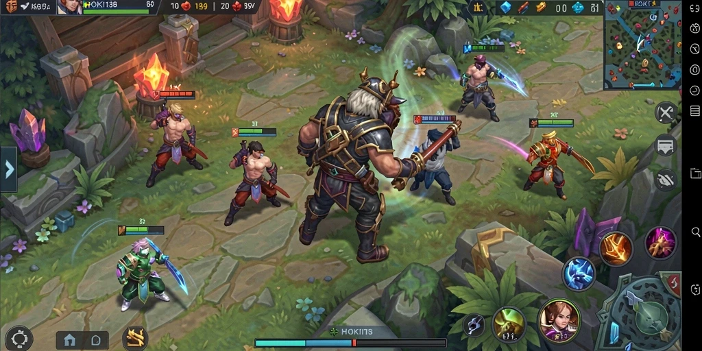 Screenshot gameplay HOKI138 menampilkan aksi seru dalam pertempuran MOBA.