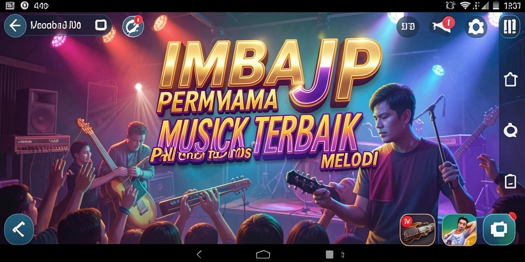 Screenshot gameplay IMBAJP menampilkan momen seru bermain musik.