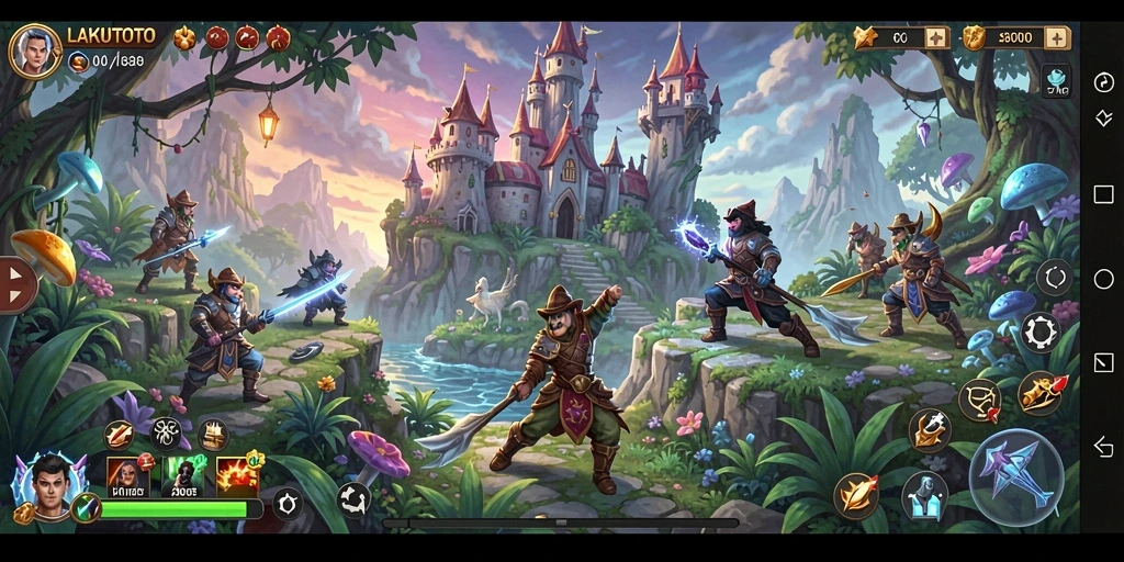 Tampilan menakjubkan dari gameplay RPG di LAKUTOTO.