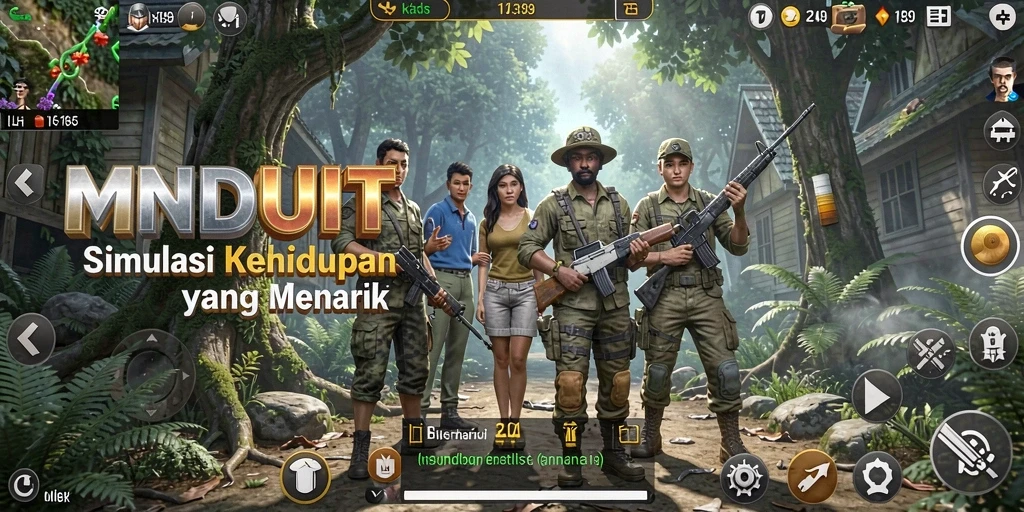 Tangkapan layar menunjukkan gameplay MNDUIT yang mendetail dan menarik.