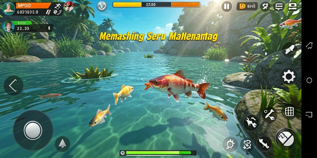 Tampilan gameplay MPOID yang menampilkan aksi memancing seru.