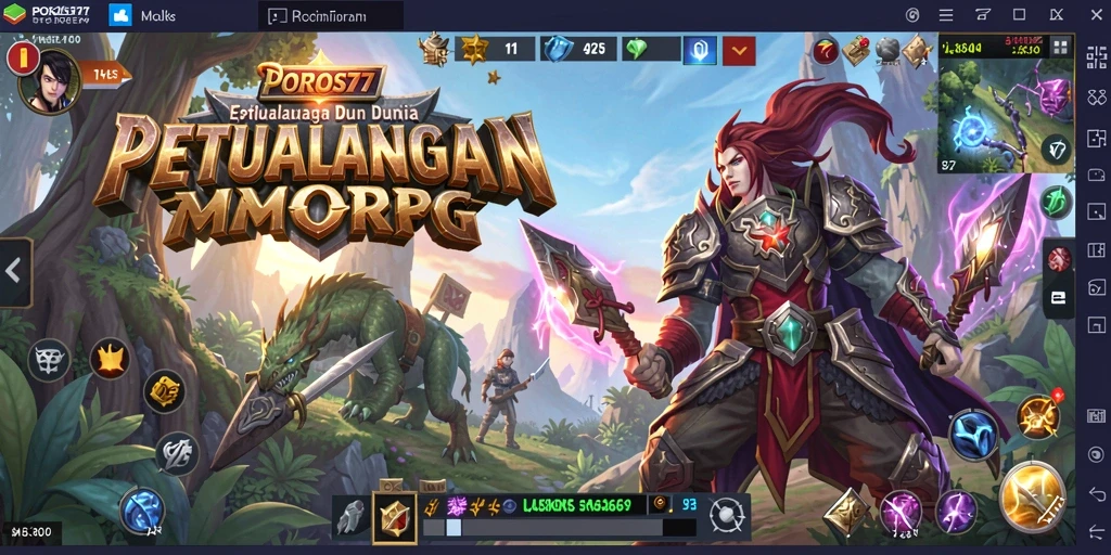 Screenshot utama POROS77 menampilkan momen seru dalam permainan MMORPG.