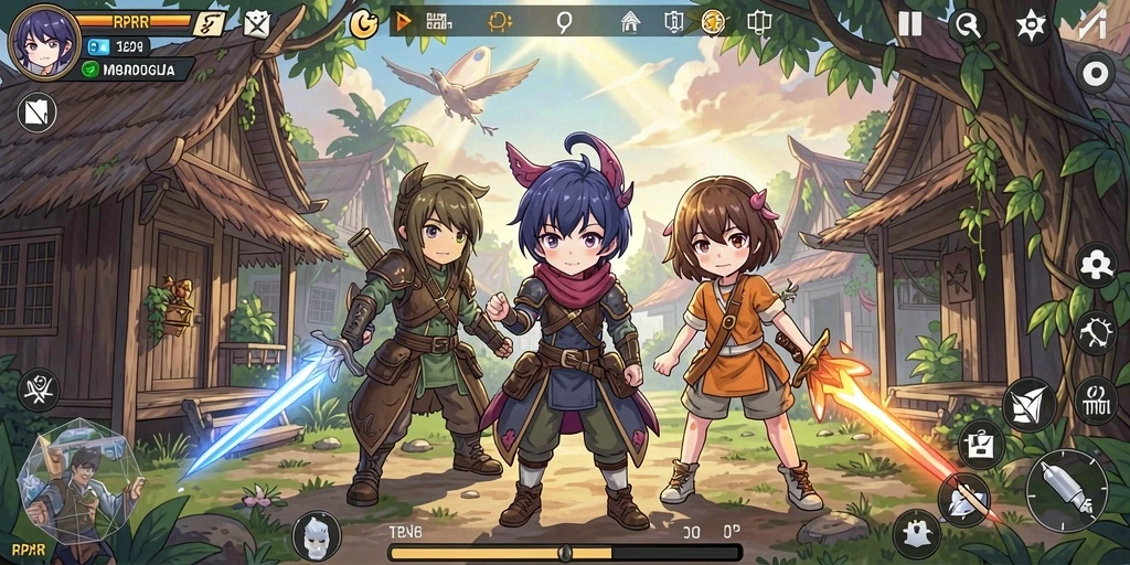 Tampilan gameplay RPRR yang memukau dan penuh warna.