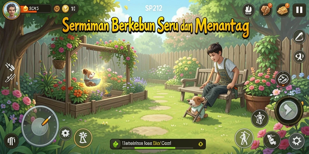 Tampilan gameplay SP212 yang menarik dengan ladang hijau yang subur.