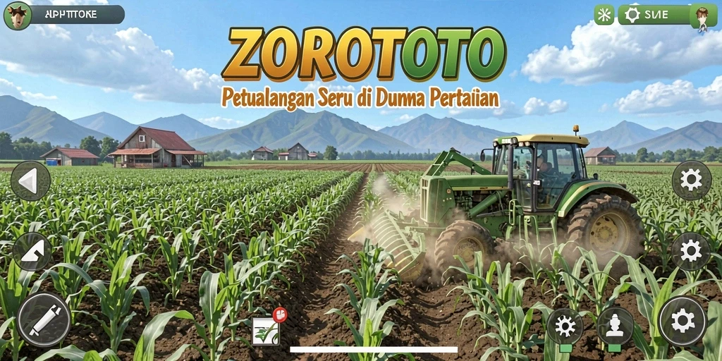 Screenshot gameplay menampilkan petani yang merawat ladang.